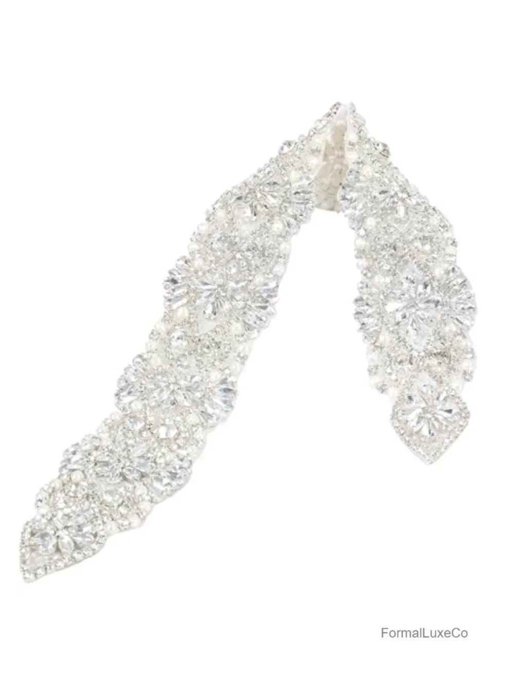 AAAA Crystal Rhinestone Wedding Belt Applique Iron On Sew On